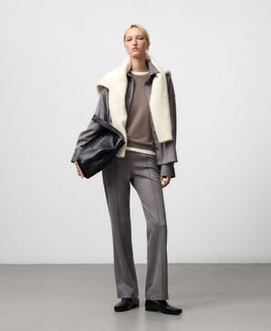 Faux suede overshirt woman