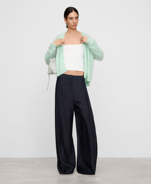 C&aacute;rdigan cardado cuello pico cashmere