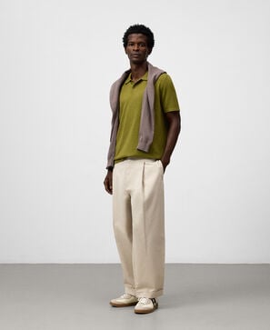 Regular fit heather polo shirt man