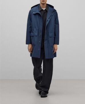 Parka capucha azul hombre