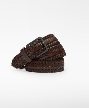 Braided leather belt man