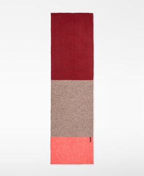 Tricolour brushed knit scarf