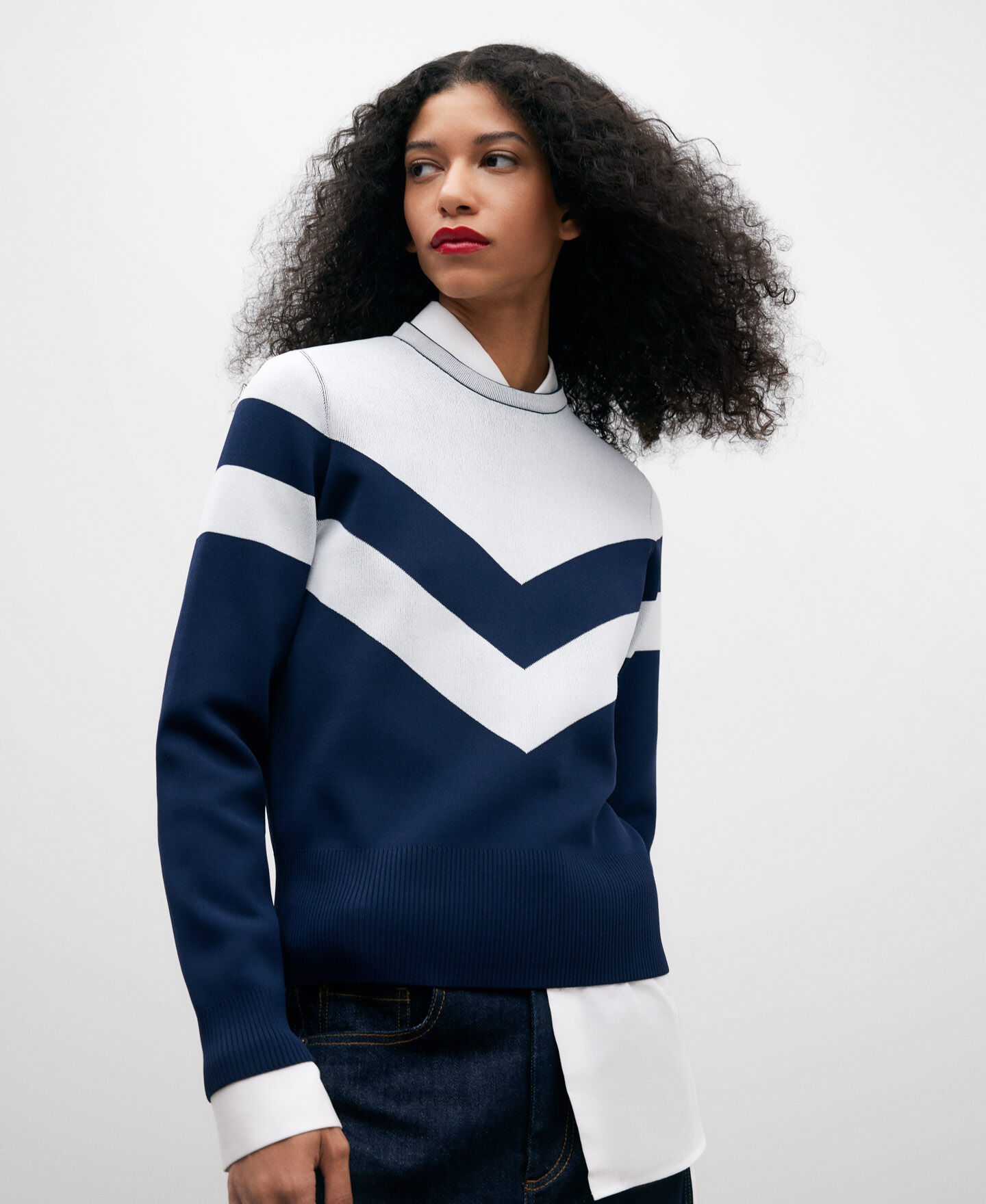 Double clearance colour sweater