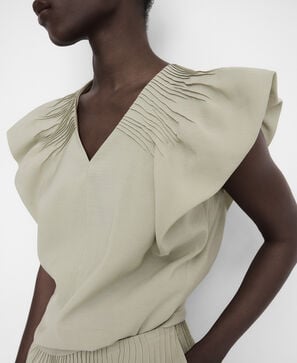 Irregular pleated top