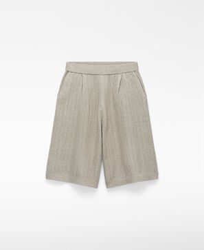 Raffia texture oversize bermuda shorts