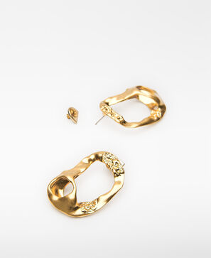 Hammered texture maxi earrings woman