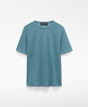 T-shirt de corte regular em linho europeu
