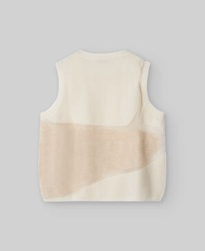 Knit vest with sheer details woman