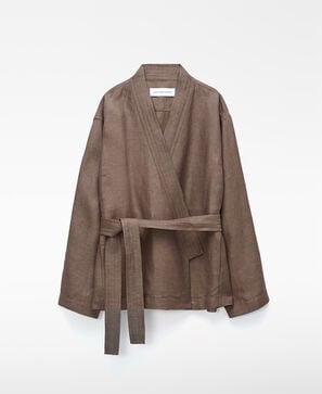 Wrap short kimono jacket
