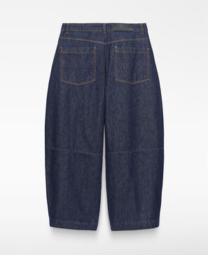 Cotton denim balloon trousers