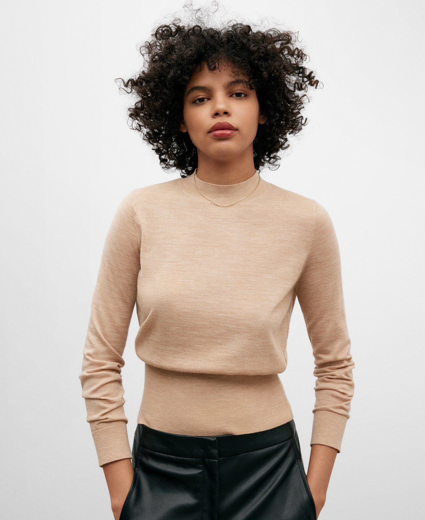 Camel merino wool sweater for women AD USA