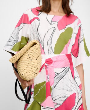 Vestido estampado manga japonesa algod&oacute;n