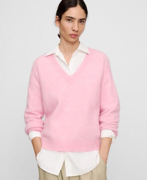 Jersey cuello pico con alpaca