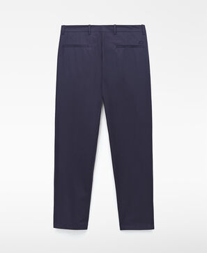 Cotton poplin straight trousers