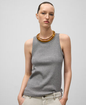 Cotton ribbed tank top woman