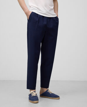 Calças em anarruga de algodão para homem