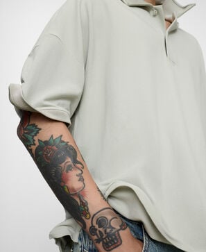 Polo oversize piqu&eacute; algod&oacute;n org&aacute;nico