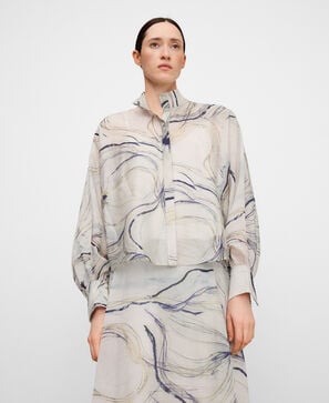 Semi-sheer printed shirt