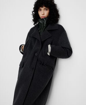 Long wrap coat with pockets