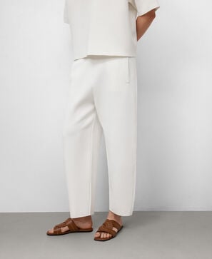 Pantalon barrel fit en maille femme