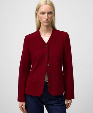 Merino wool fitted jacket woman