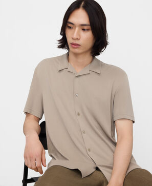 Modal bowling collar shirt
