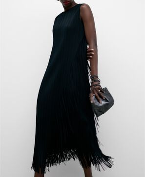 Recycled polyester fringed dress