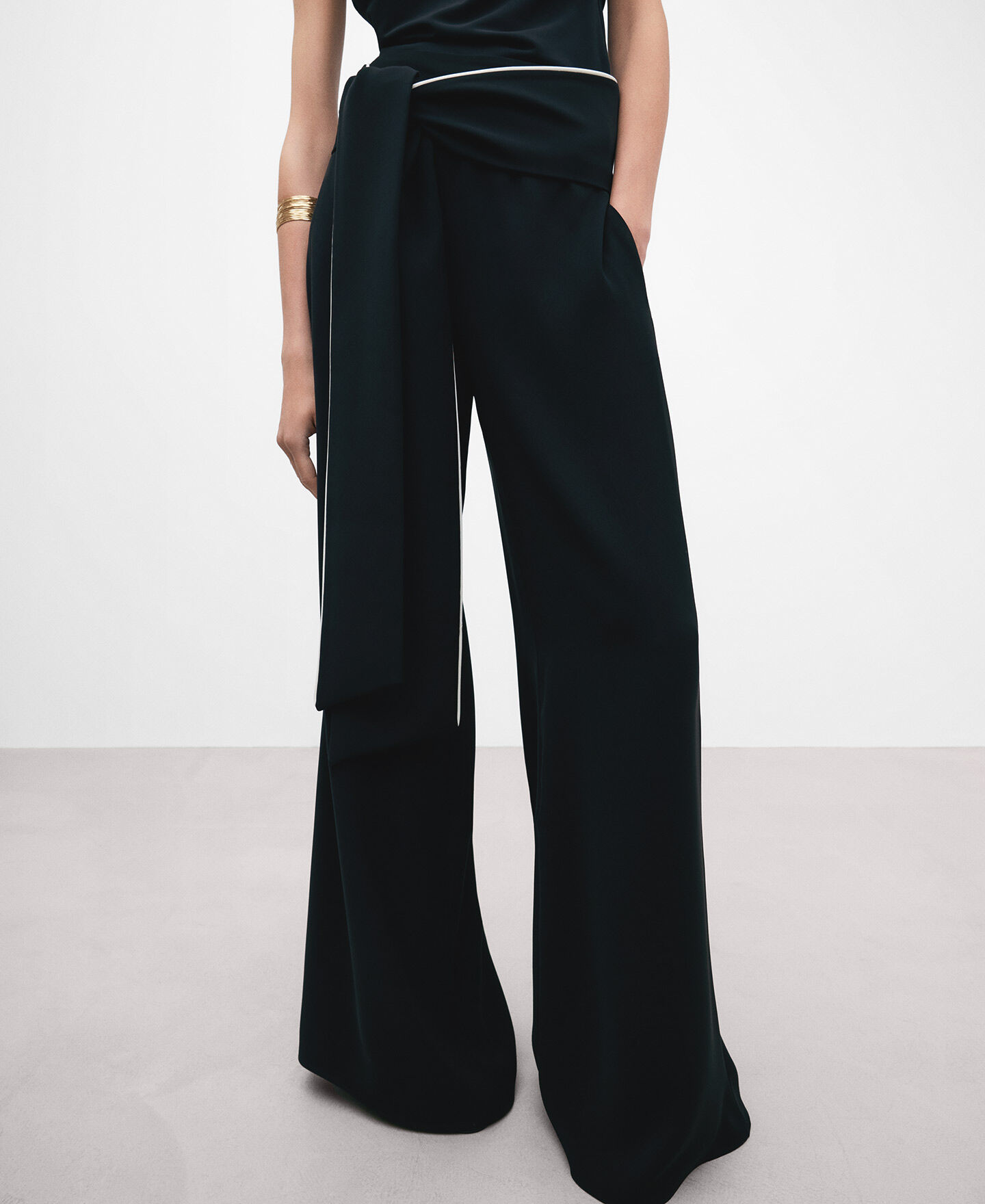 Pantalon palazzo negro best sale