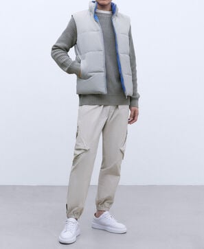 Reversible padded nylon waistcoat