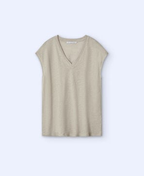 Camiseta sin mangas en lino