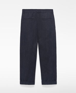 Oversize pleated corduroy trousers