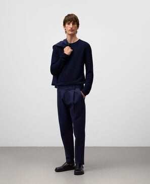 Cotton pleated trousers man