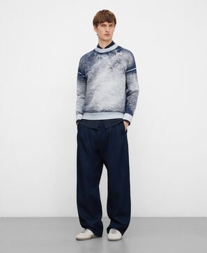 Organic cotton washed-effect sweater