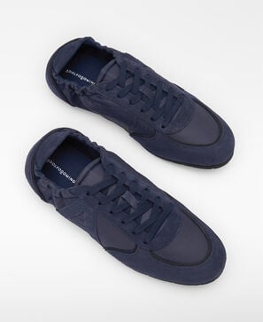 Suede and nylon maxi logo soft sneaker