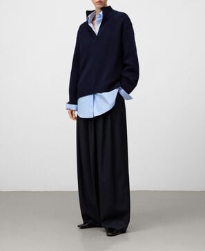 Merino wool funnel neck sweater