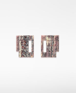 Resin grid earrings woman