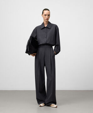 Overshirt with adjustable hem woman