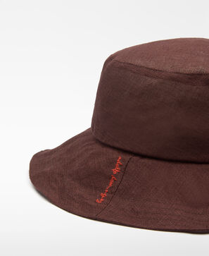 Linen bucket hat woman