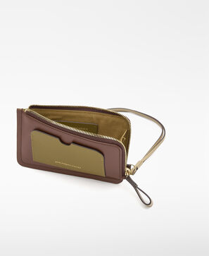 Dorna leather ticolor purse with strap