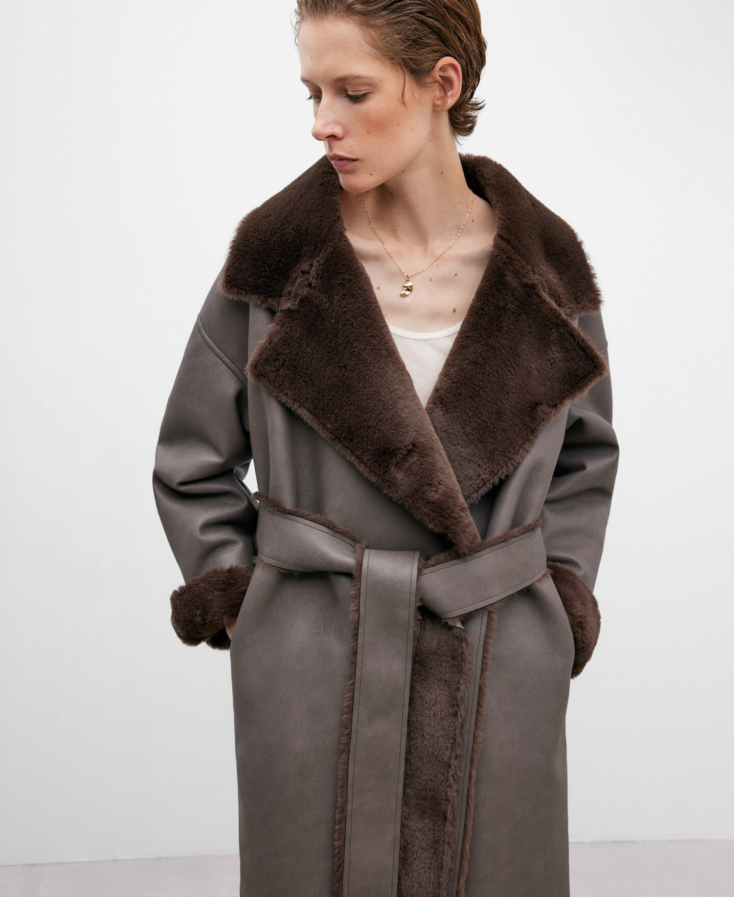 Taupe sale coat womens