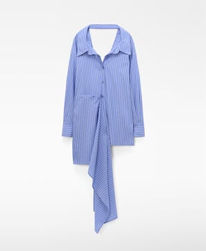 Camisa multifuncional &agrave;s riscas em algod&atilde;o