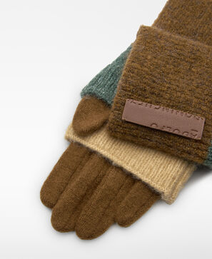 Convertible knit gloves woman