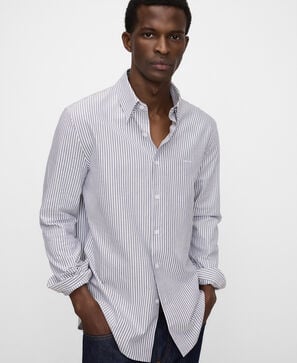 Cotton regular fit striped shirt