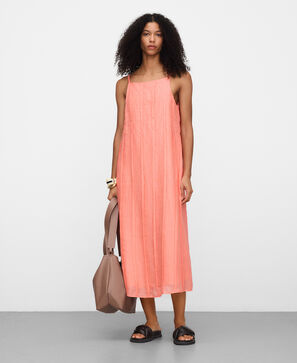 Vestido evas&eacute; plisado ramio