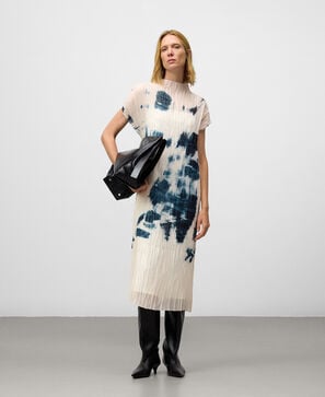 Vestido crinkle estampado mujer