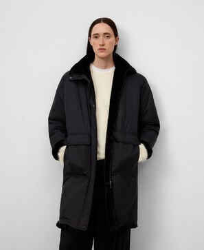 Parka nailon cuello chimenea mujer