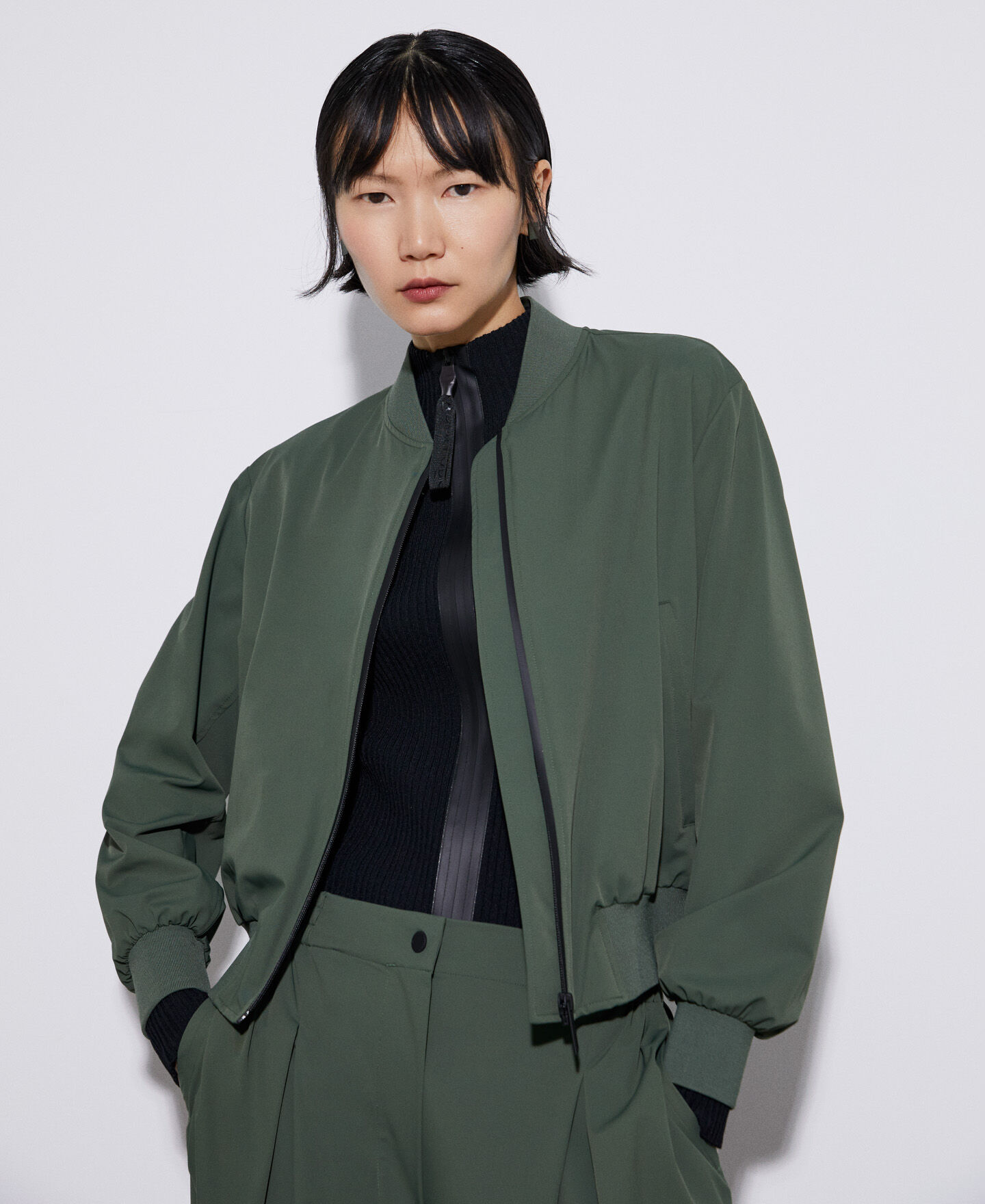 recycled nylon bomber jacket