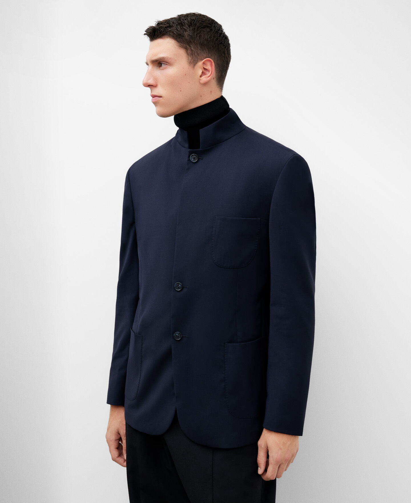 Mandarin collar blazer uk on sale