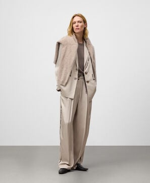Paint-effect barrel fit trousers woman