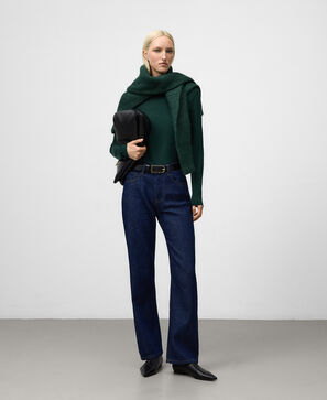 Merino wool crew collar T-shirt woman